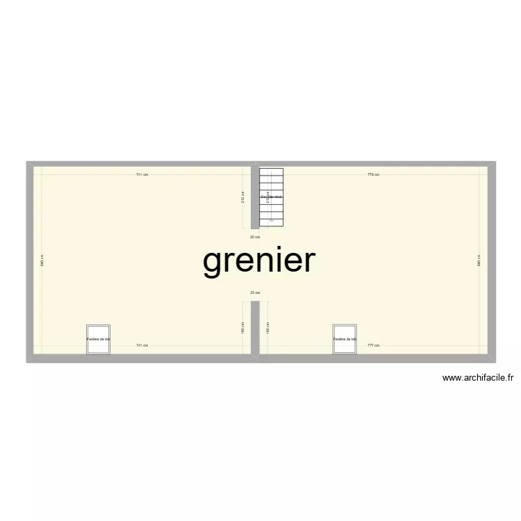 grenier couroirs. Plan de 