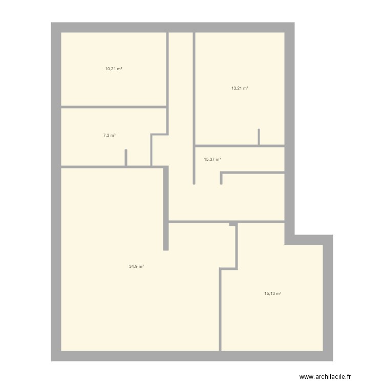 plan. Plan de 6 pièces et 96 m2