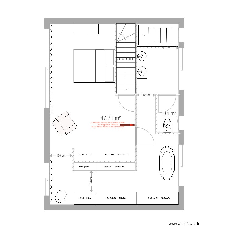 Plan chambre parentale OC. Plan de 0 pièce et 0 m2