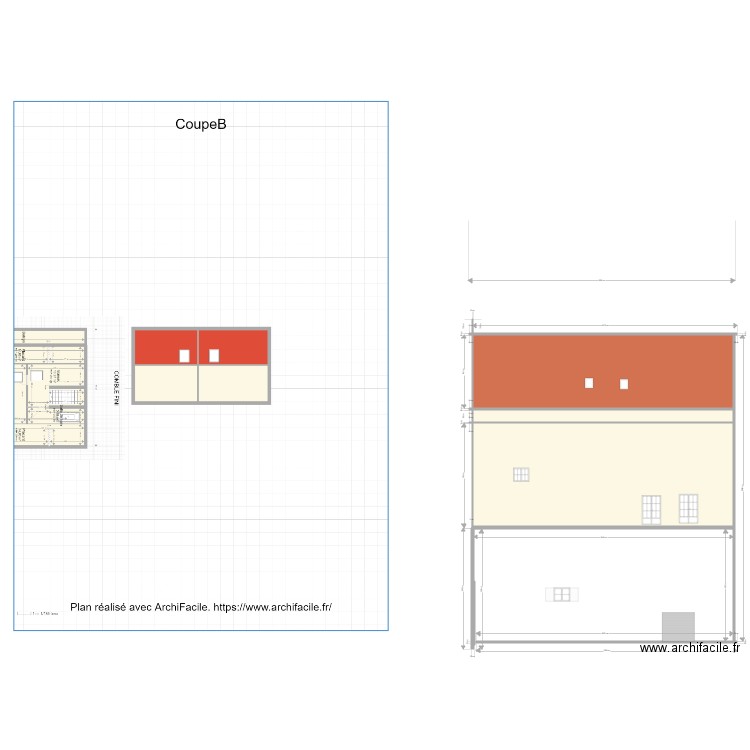 Facade. Plan de 0 pièce et 0 m2