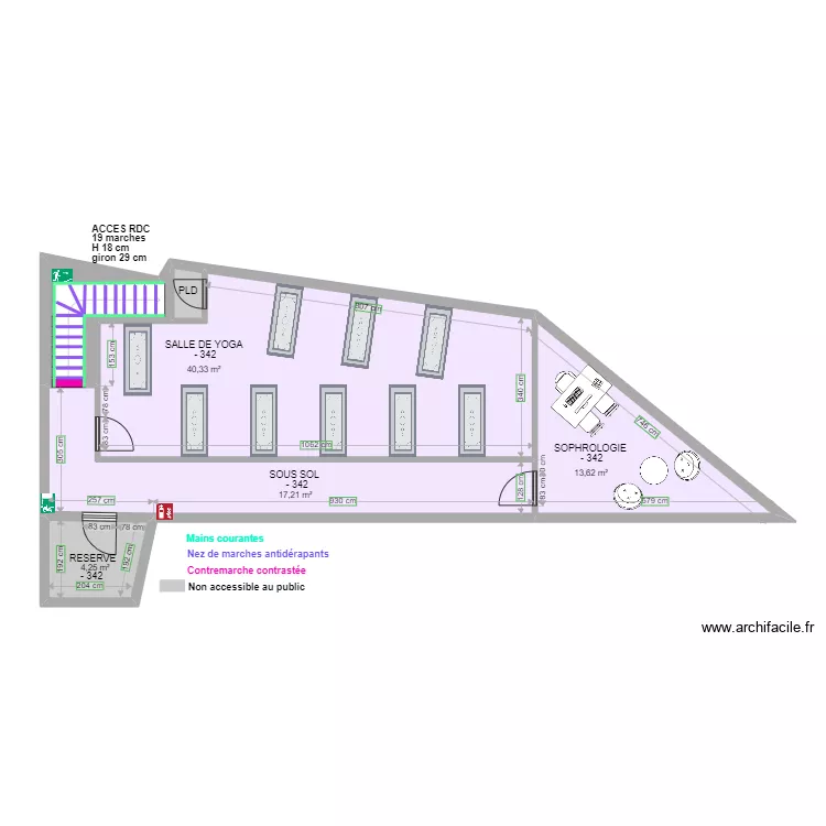 CABINET PARA MEDICAL DE CHENNEVIERES SOUS SOL APRES TRAVAUX. Plan de 