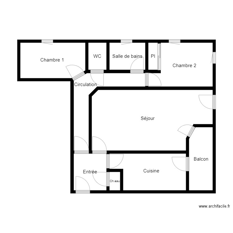 5115A1.00LG006. Plan de 11 pièces et 58 m2