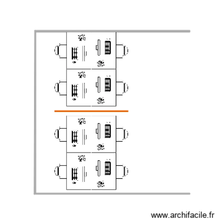 Desk BI RO V4 Bur 120cm séparé avec claustra. Plan de Desk BI RO V4 Bur 120cm séparé avec claustra. Plan de