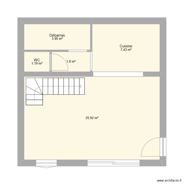 MAISON T4. Plan de 5 pièces et 40 m2