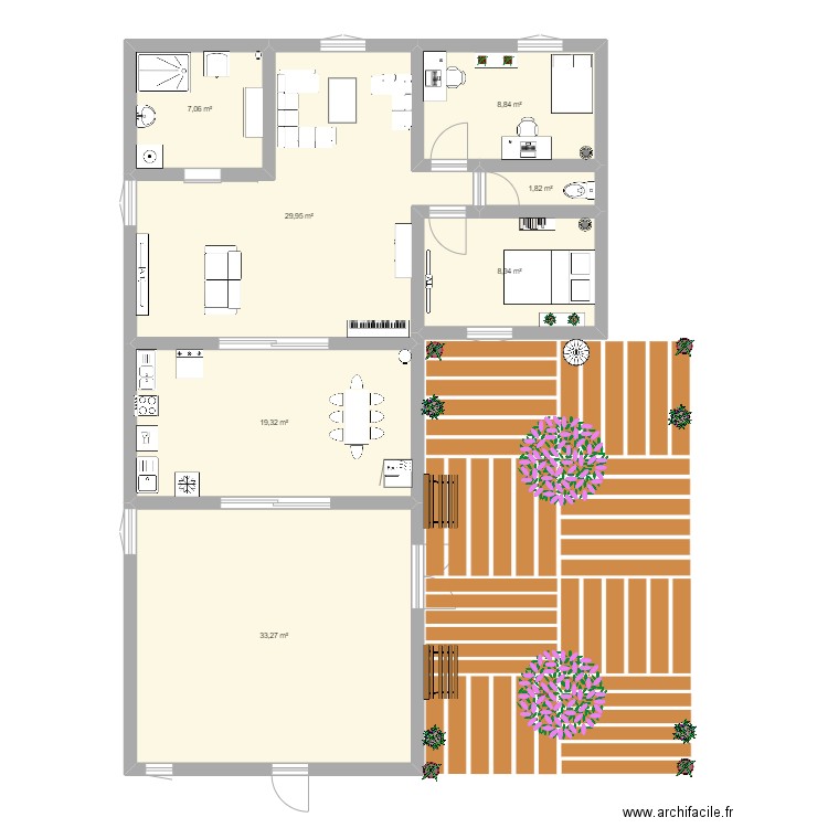 maison en 2D. Plan de 0 pièce et 0 m2