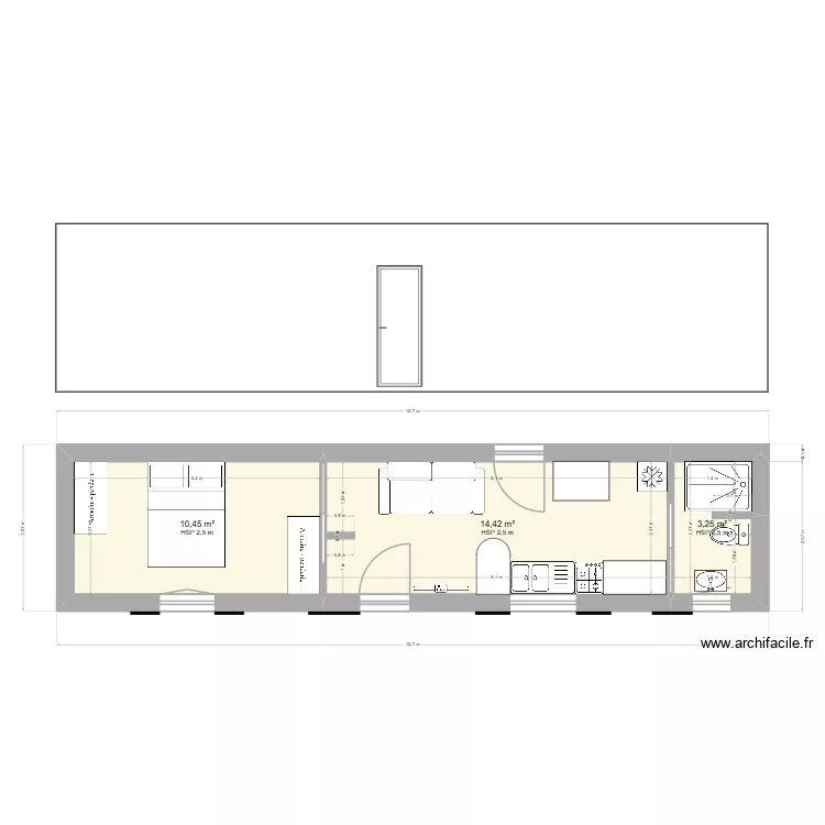 Projet E&eacute;s&eacute; 6. Plan de 3  et 28 m²