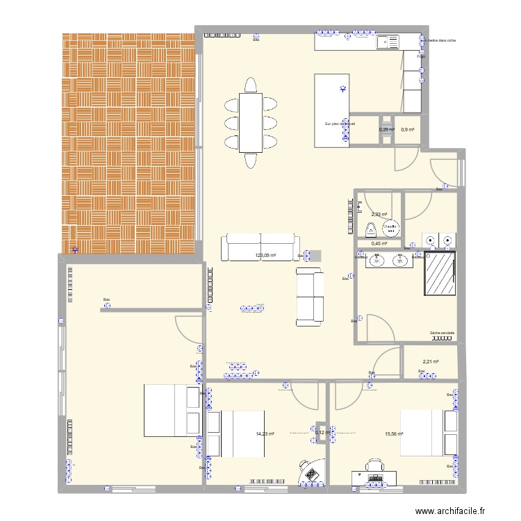 Loft electricité. Plan de 9 pièces et 159 m2