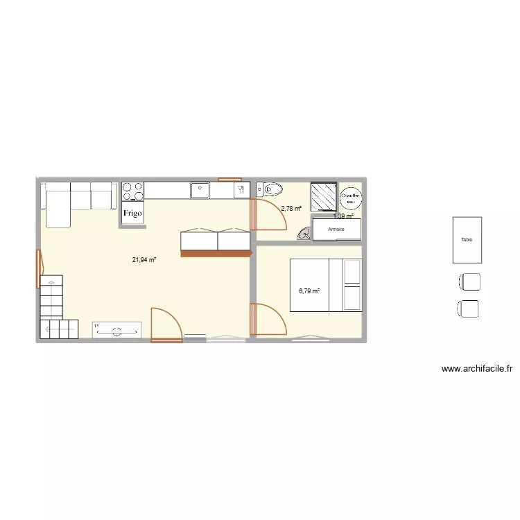 RDC Duplex aménagement. Plan de 4 et 33 m² RDC Duplex aménagement. Plan de 4 et 33 m²