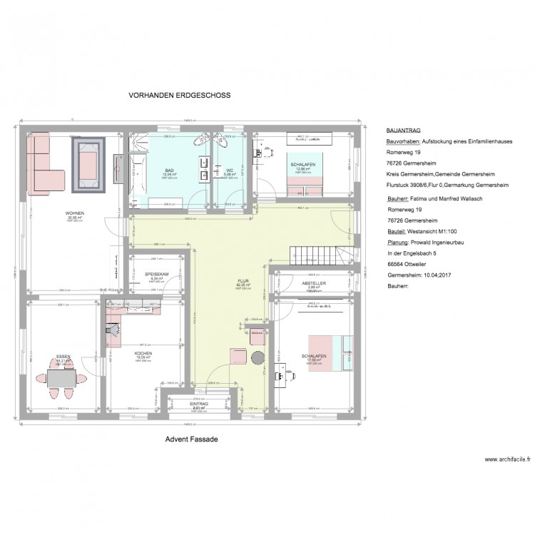 Wallasch rez de chaussée projet. Plan de 0 pièce et 0 m2