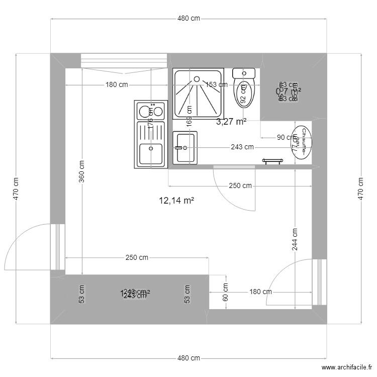 sdb vaux sur b. Plan de 0 pièce et 0 m2