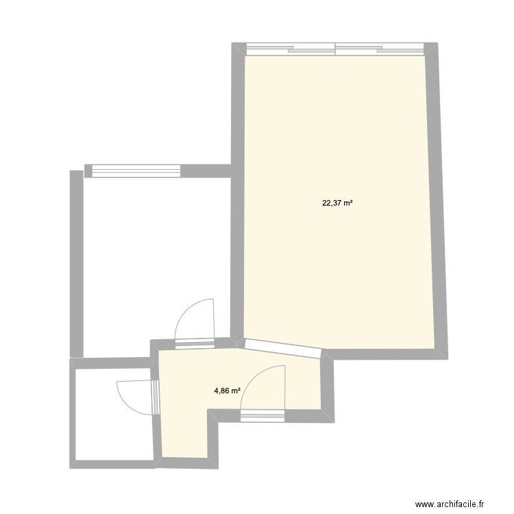 Varna. Plan de 2 pièces et 27 m2