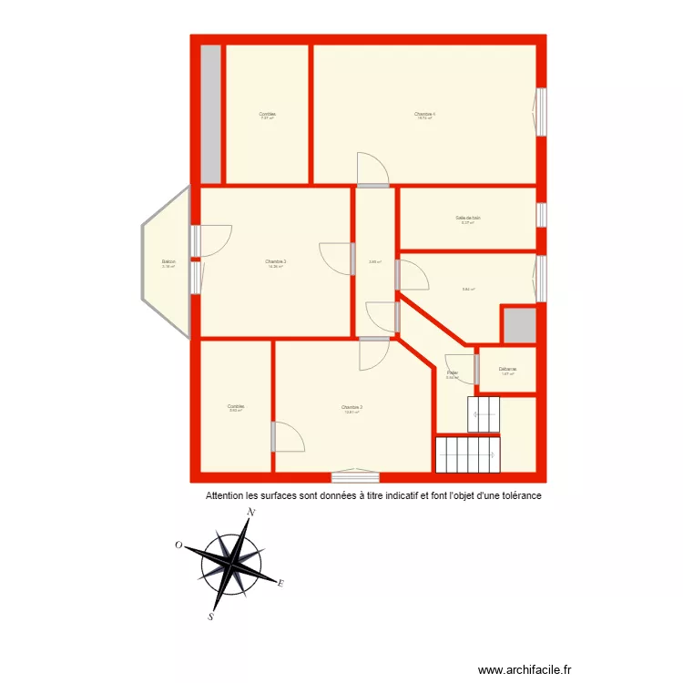 BI 3144 &eacute;tage non c&ocirc;t&eacute;. Plan de 