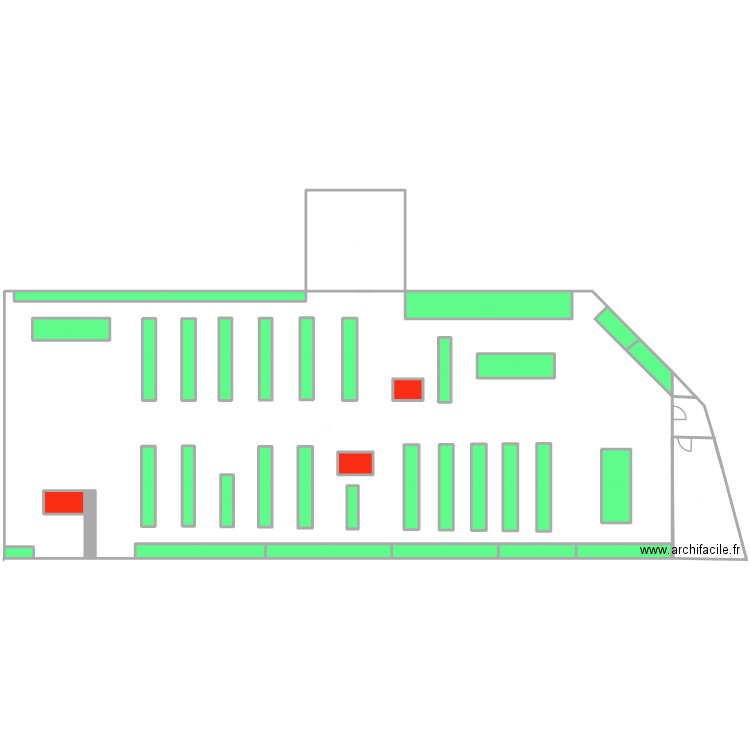 espace culturel. Plan de 38 pièces et 6593 m2