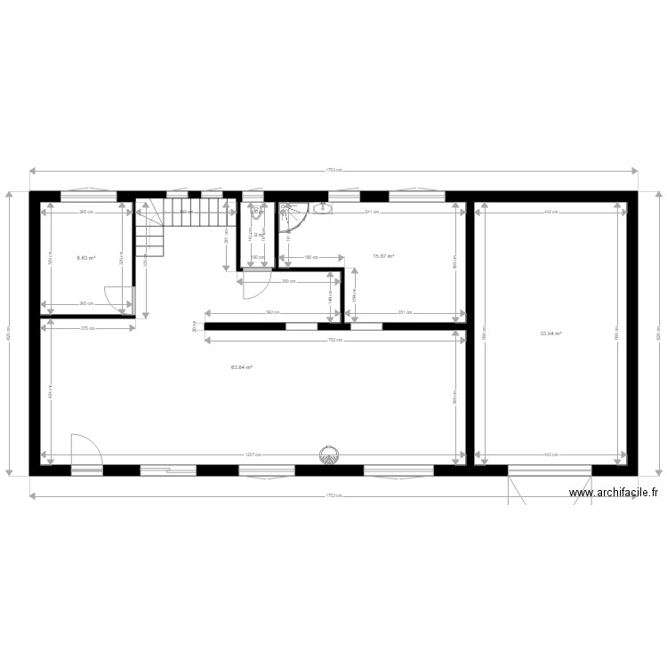 Projet Spinelli plan vierge RDC. Plan de 0 pièce et 0 m2