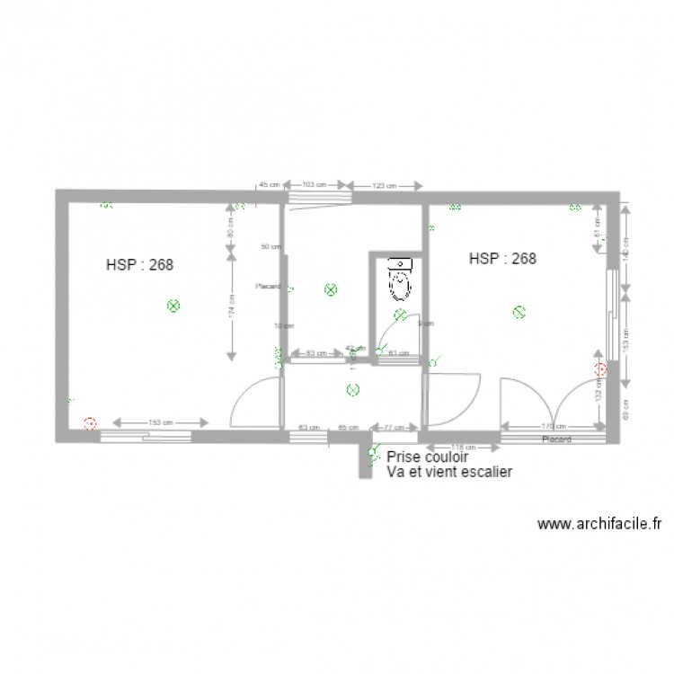 Niveau 2 2 chambres sdb toilette Electricité. Plan de 0 pièce et 0 m2