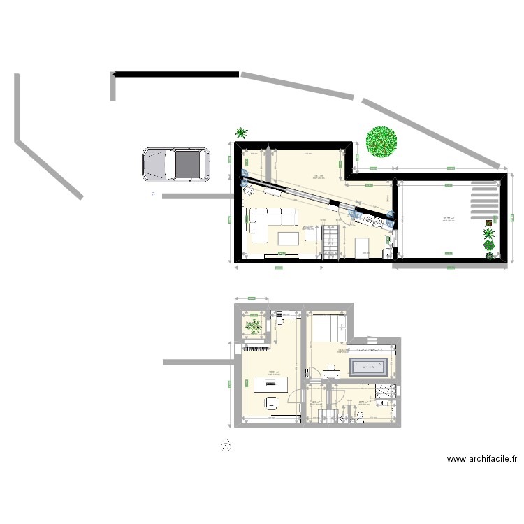 st didier. Plan de 8 pièces et 126 m2