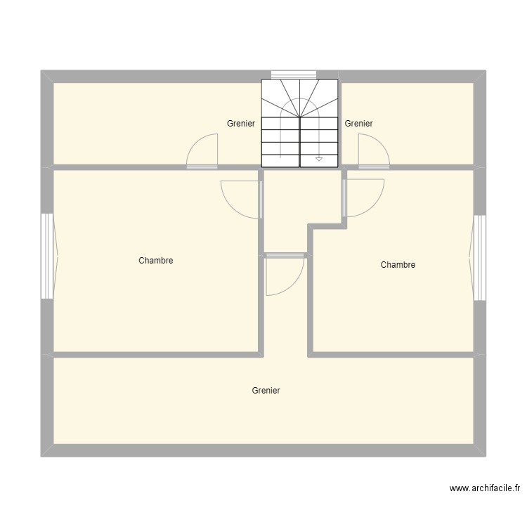 Croquis MATHIS ETAGE ET GRENIER. Plan de 5 pièces et 66 m2