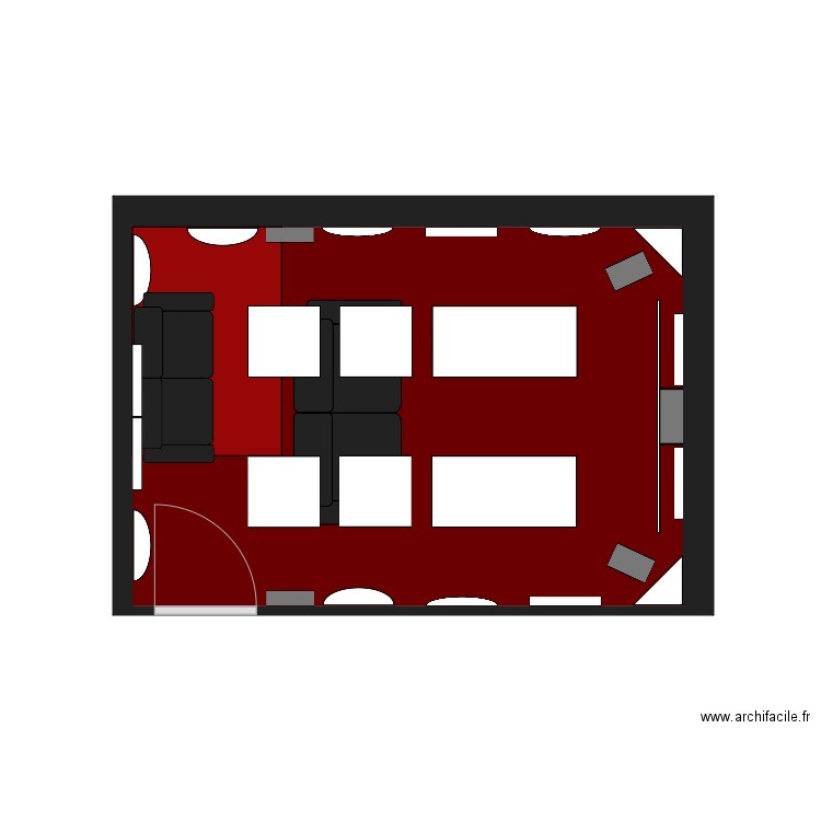 cinema 7. Plan de 1 pièce et 14 m2