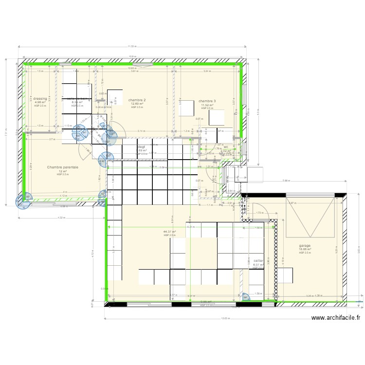 fond plan 09102021carrelage. Plan de 11 pièces et 125 m2