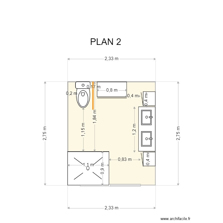 roguet. Plan de 1 pièce et 6 m2