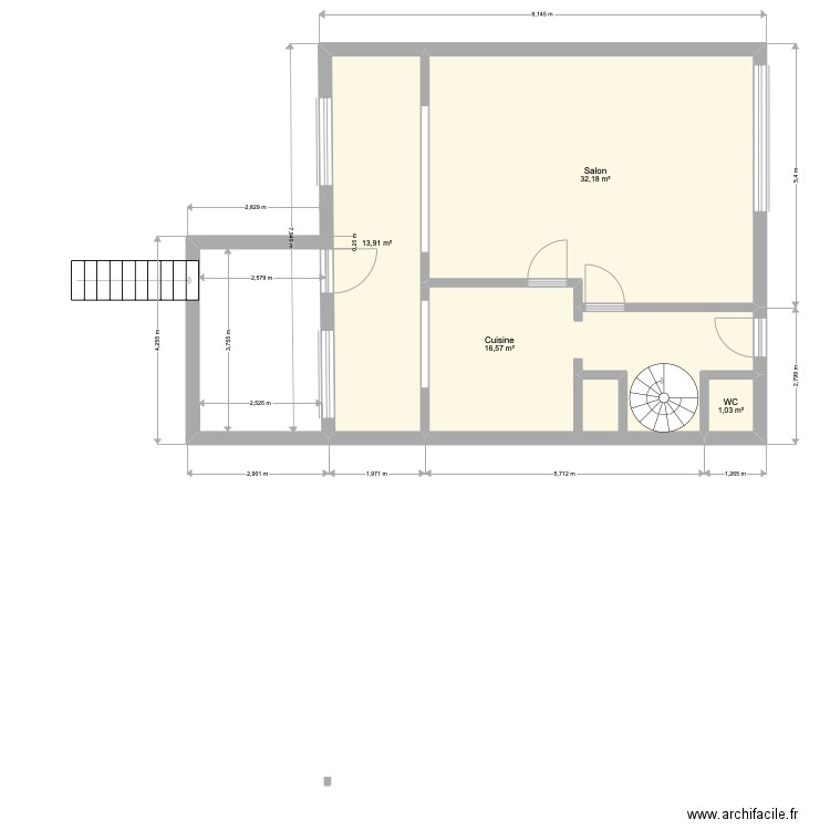 plan terrasse 2. Plan de 4 pièces et 64 m2
