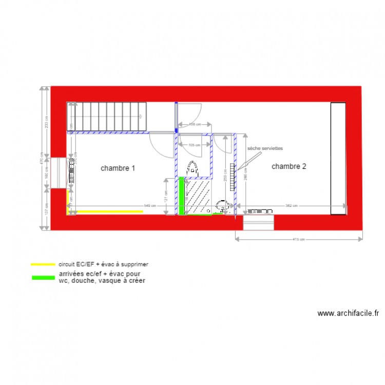 greffe étage 1. Plan de 0 pièce et 0 m2