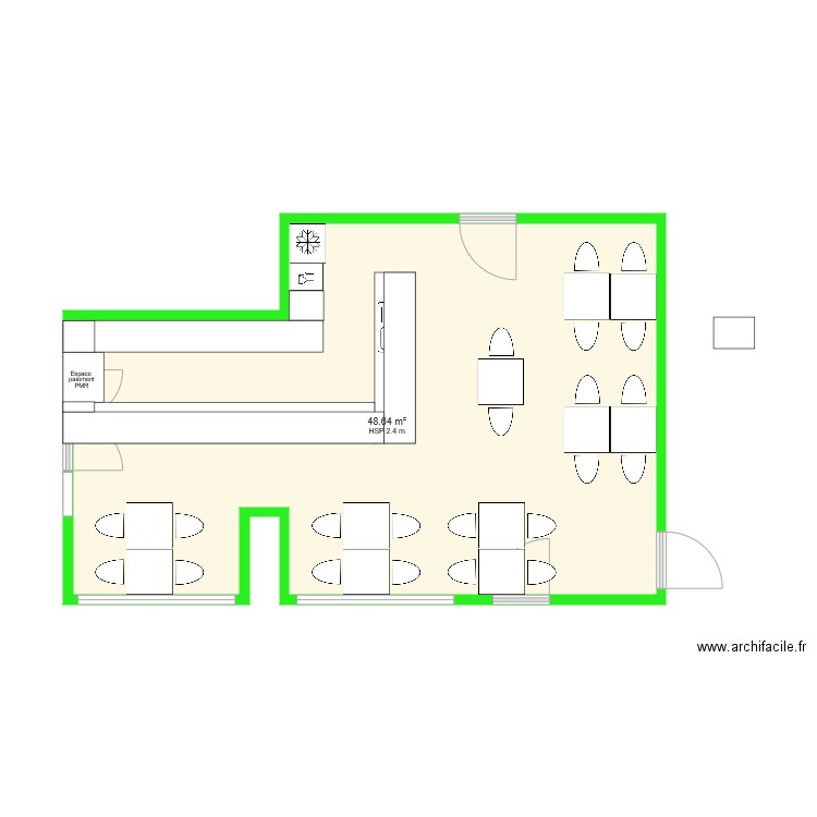 ESPACE BAR 01. Plan de 0 pièce et 0 m2