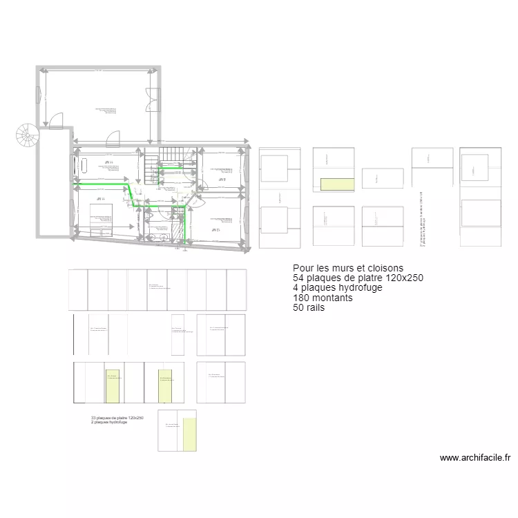 Maison 1er etage placo Mur. Plan de Maison 1er etage placo Mur. Plan de