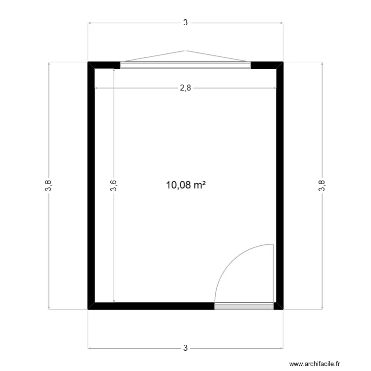 cuisine. Plan de 1 Pièce et 10 m²