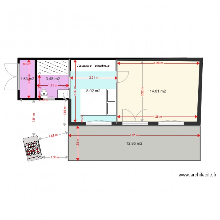 MOBIL HOME MONTA SDB GAUCHE 5. Plan de 0 pièce et 0 m2