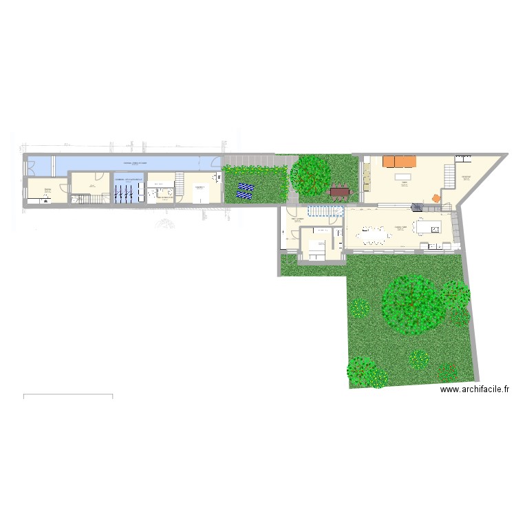 Plan TOTAL trois ponts - 1 unité 30/08. Plan de 47 pièces et 491 m2