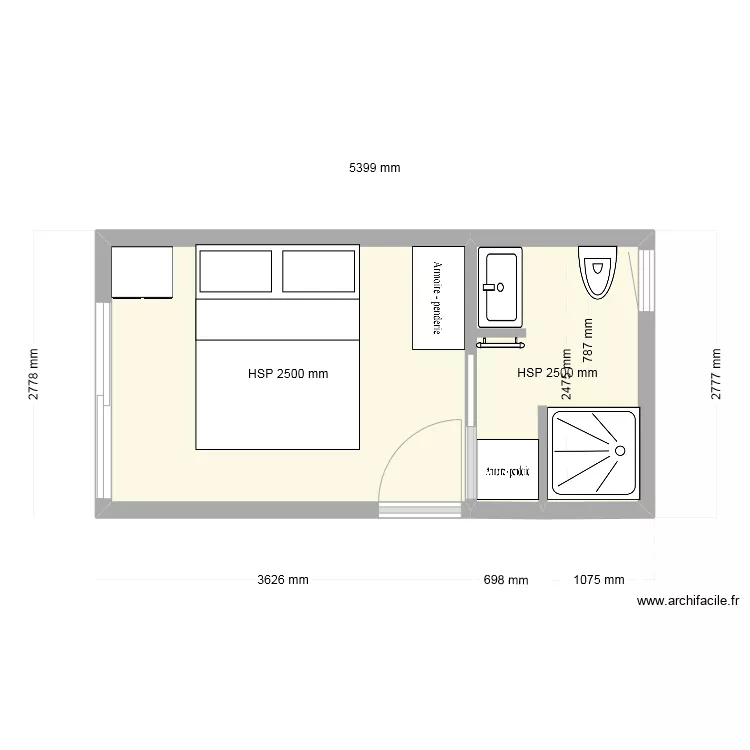 chambre ile verte dilat&eacute; V2. Plan de 