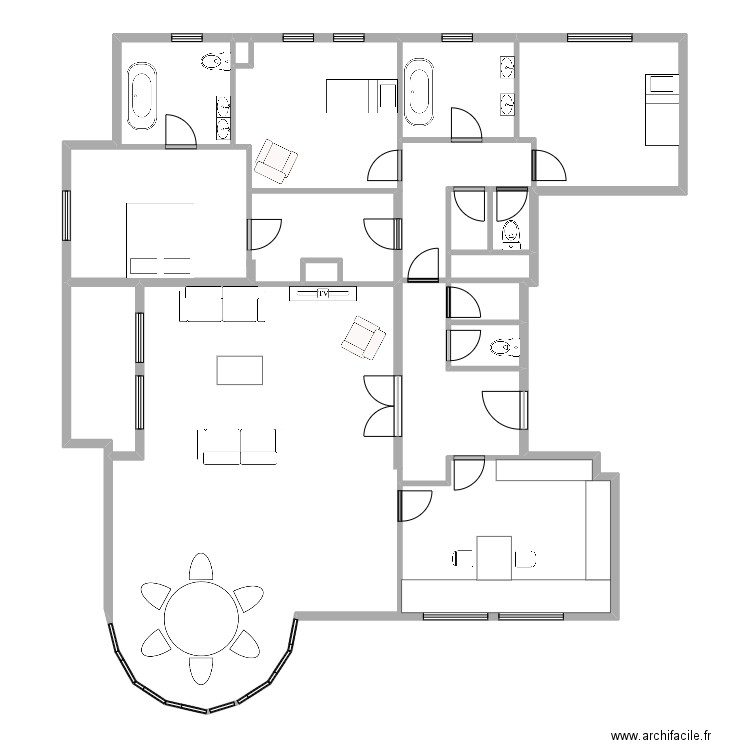 Katherine Bac. Plan de 13 pièces et 174 m2