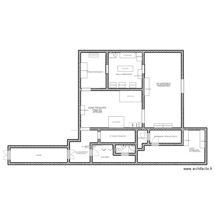 grande boucherie plan avec modif. Plan de 12 pièces et 144 m2