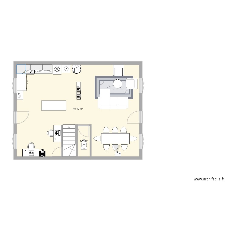 Romainville RDC Variante. Plan de 0 pièce et 0 m2