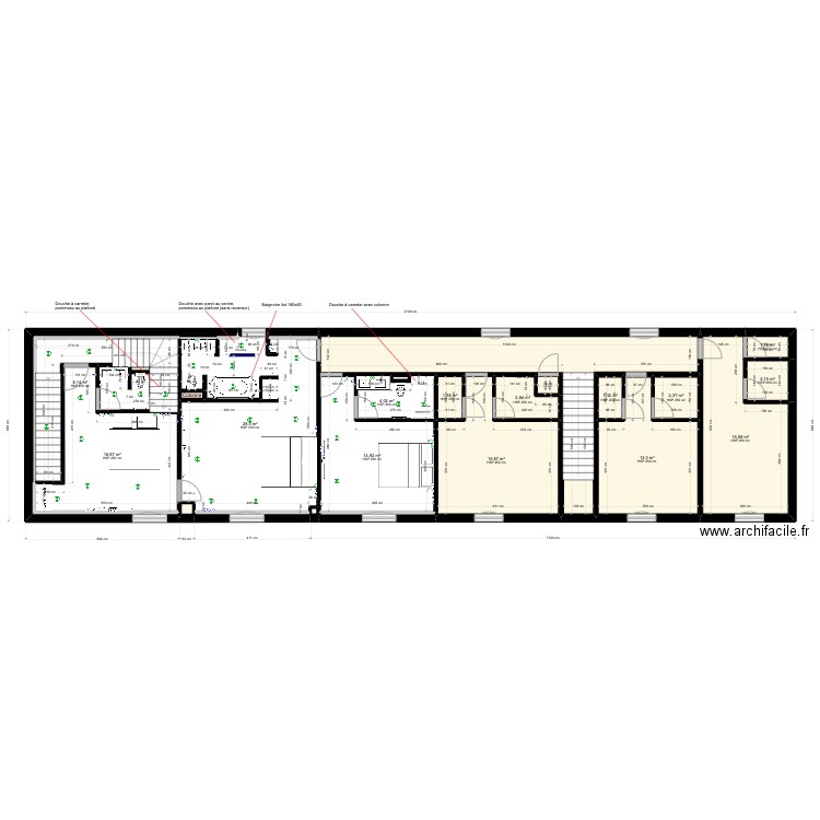 Saint Vigor. Plan de 26 pièces et 158 m2