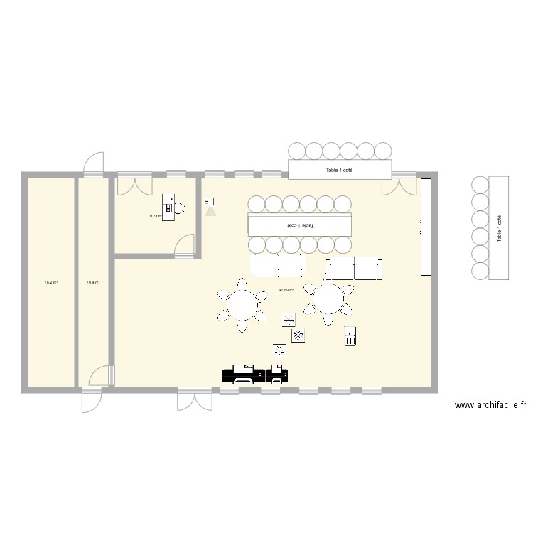 salle de sprof cdi bis. Plan de 4 pièces et 135 m2