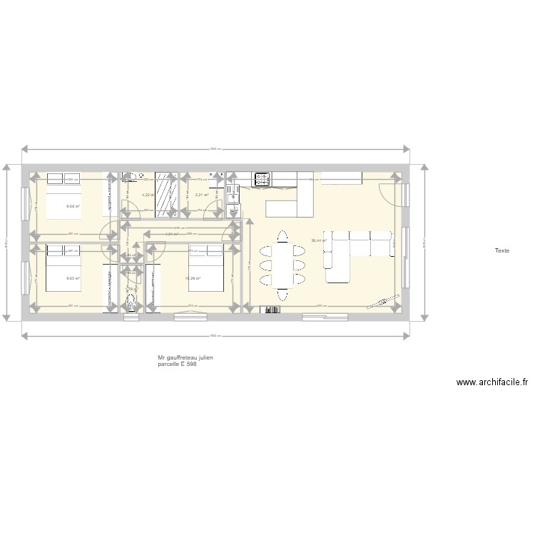 julien2. Plan de 8 pièces et 80 m2