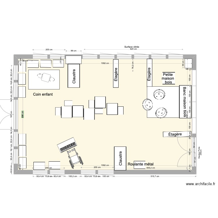 salle de musique  avec mobilier . Plan de 1 pièce et 76 m2