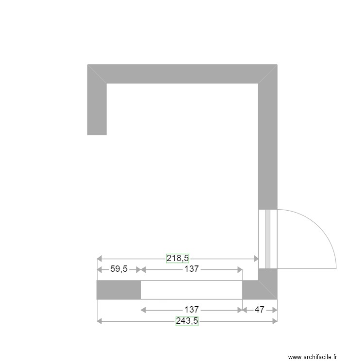 Cuisine petite. Plan de 0 pièce et 0 m2