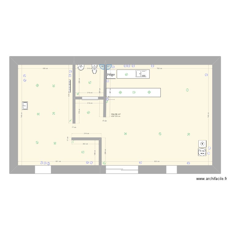 garage/ atelier. Plan de 1 pièce et 105 m2