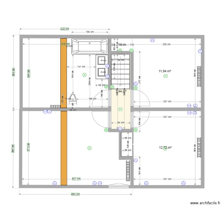 MODIF HAUT chambres et salle de bain juillet 2021. Plan de 0 pièce et 0 m2