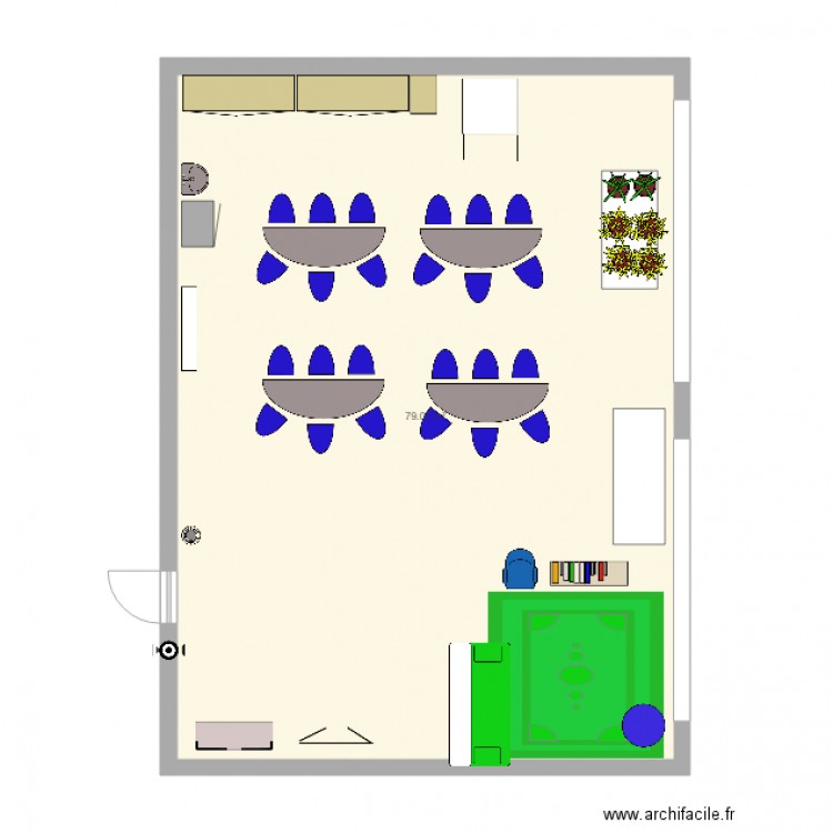 Plan local 1 principal n. Plan de 1 pièce et 79 m2