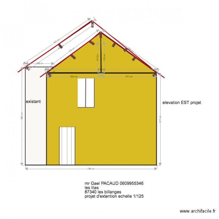 elevation est . Plan de 0 pièce et 0 m2