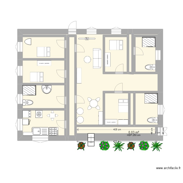 Plan maison bénéficiaire2. Plan de 14 pièces et 31 m2