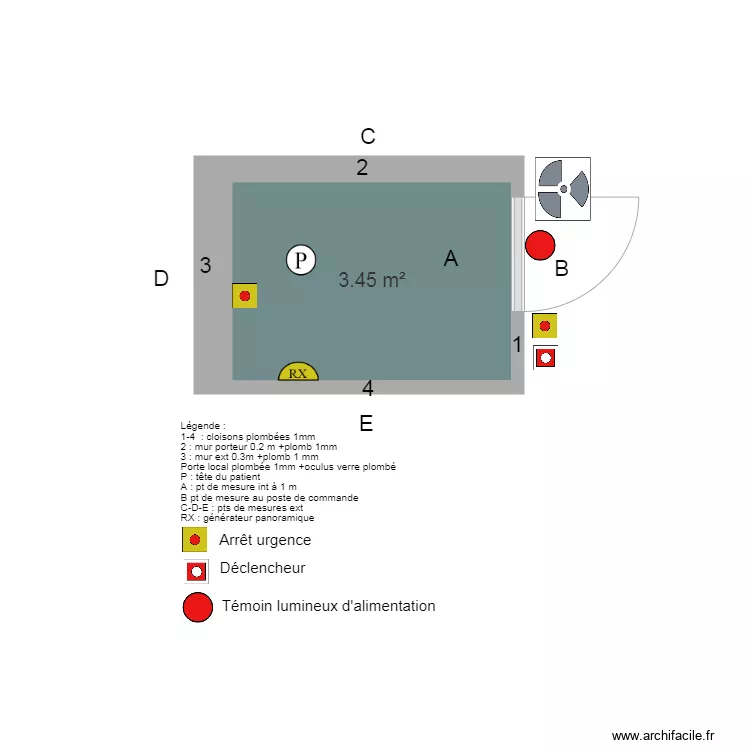 Salle Radio panoramique . Plan de 