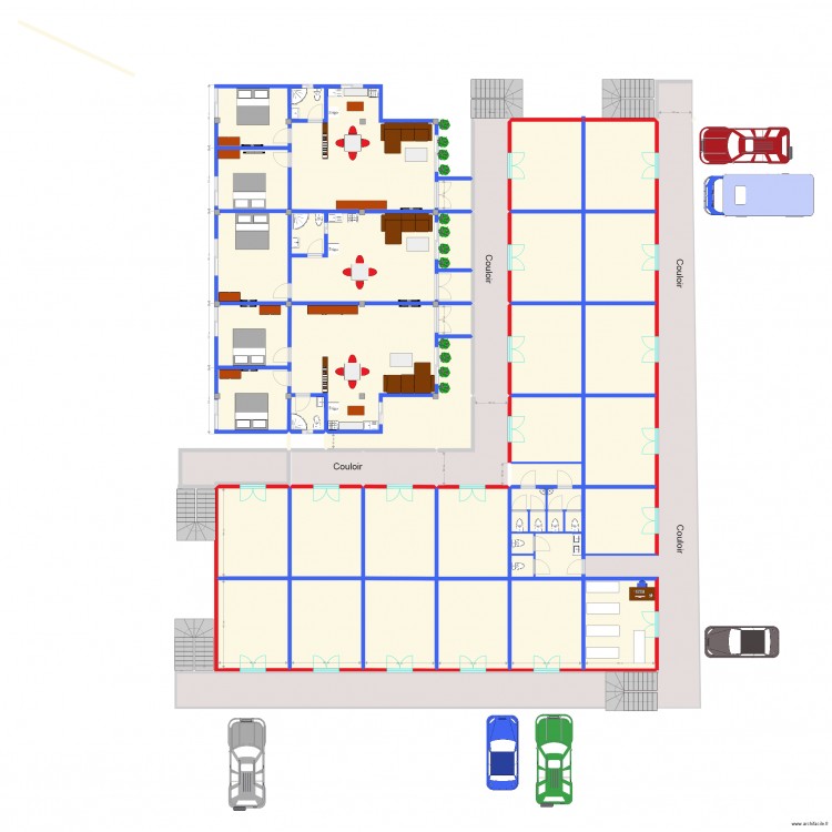 deux appartements et un studio. Plan de 0 pièce et 0 m2