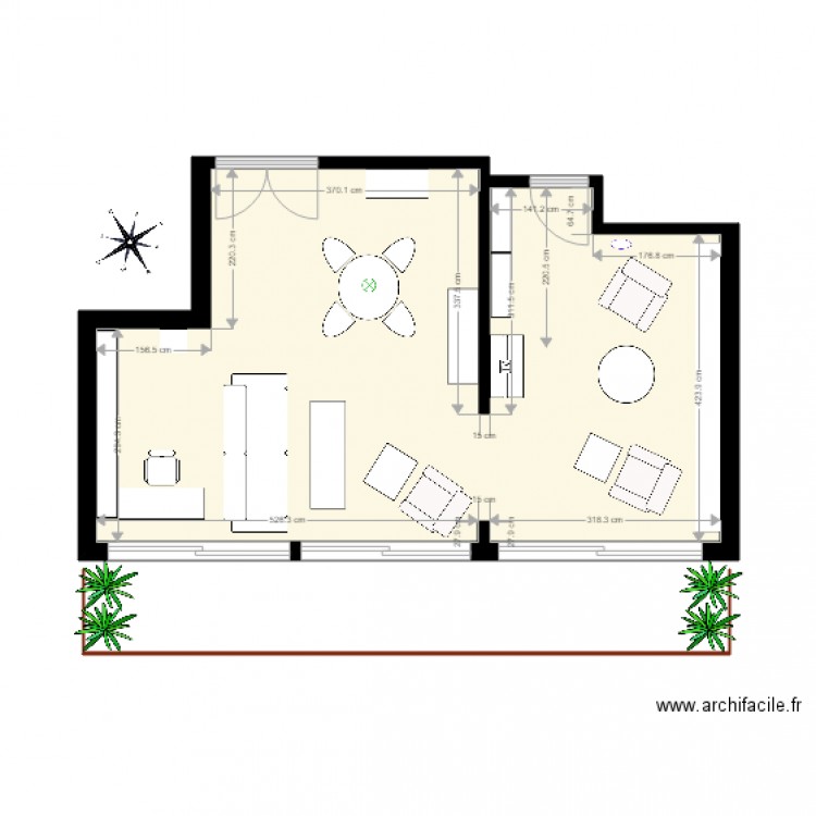 LIVING AVEC BUR DC. Plan de 0 pièce et 0 m2