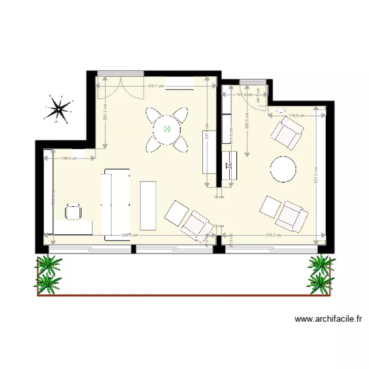 LIVING AVEC BUR DC. Plan de 