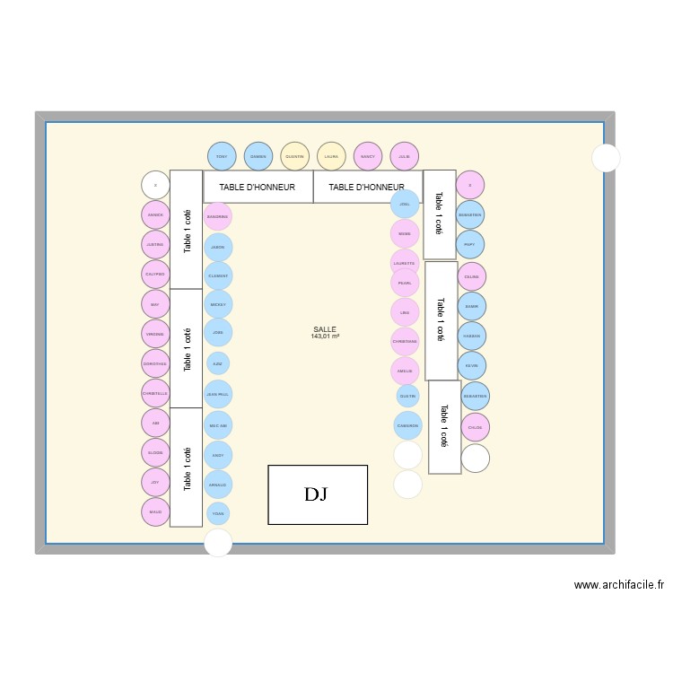 SALLE 1. Plan de 1 pièce et 143 m2